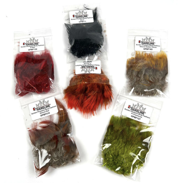 Hareline Golden Pheasant Body Feathers Fly Tying Hackle Is Great For Tying Collars On Spey Flies Or Cheeks On Streamers